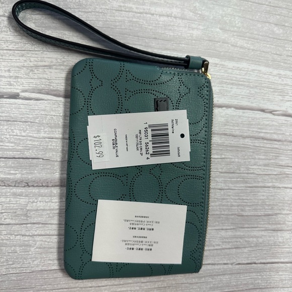 COACH Corner Zip Wristlet In Signature Leather - Picture 6 of 6